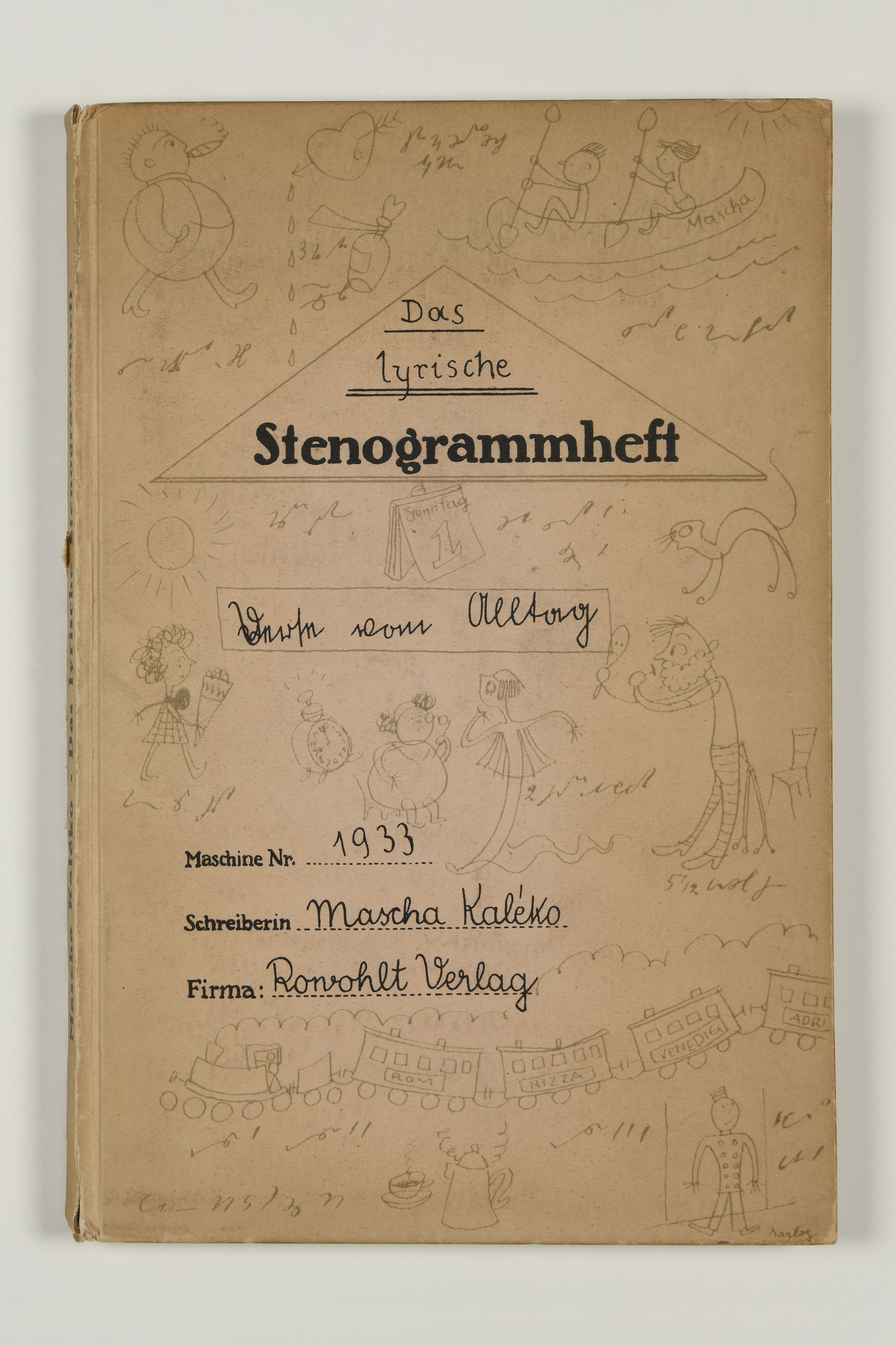 Mascha Kaléko: Das lyrische Stenogrammheft. Hamburg 1933, DLA Marbach (BKP4), Foto: Anja Blesser