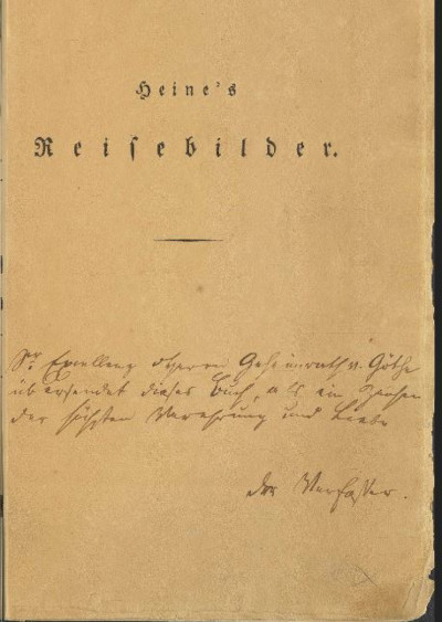 Heinrich Heine: Heine's Reisebilder, 1826 © Klassik Stiftung Weimar