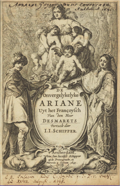Jean Desmarets de Saint-Sorlin: De Onvergelykelyke Ariane, 1641 © Klassik Stiftung Weimar