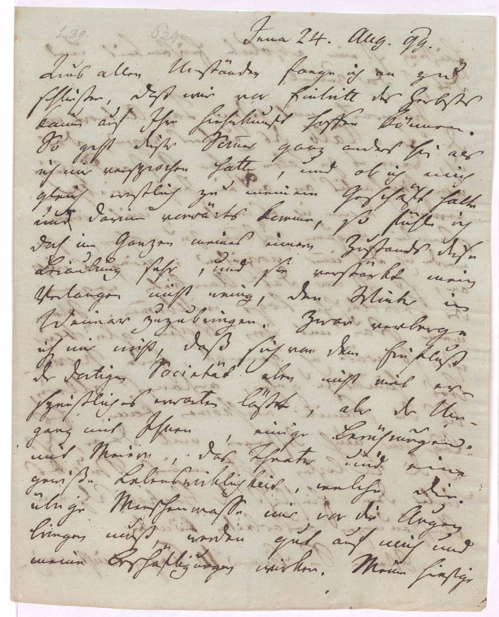 Brief von Schiller an Goethe